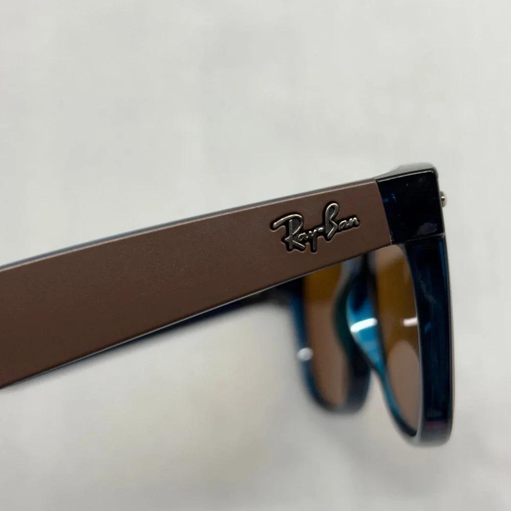 Ray-Ban Used Wayfarer RB2132 Sunglasses Unisex 55mm Blue Brown Good Prescription